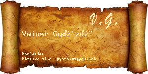 Vainer Győző névjegykártya